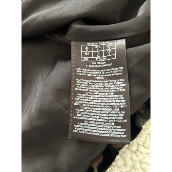 Guess $138 Women's Lisa Leopard Velour Evening Blazer Brown/Black Size 6 - Picture 7 of 9